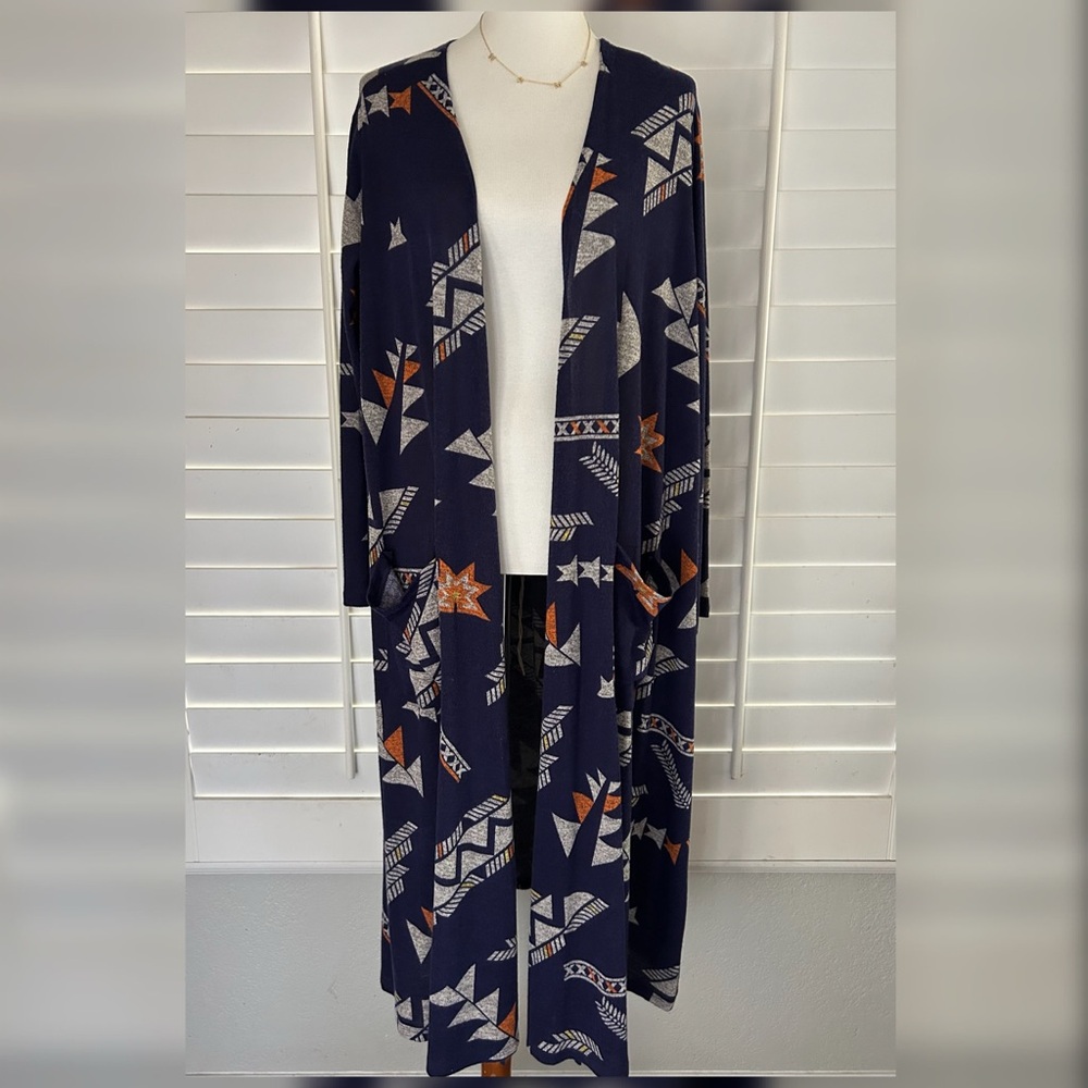 LULAROE • “Sarah” Open Front Maxi Cardigan Sweater (XL/fits14-18)